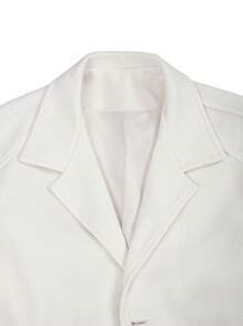 Manfinity Mode Men's Solid Color Simple Long Sleeve Overcoat, Casual Wear Long White Overcoat Winter, Men Peacoat, European Style, Old Money, Fall