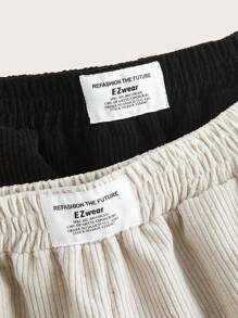 SHEIN EZwear 2pcs Women's Autumn New Corduroy Wide Leg Pants Set