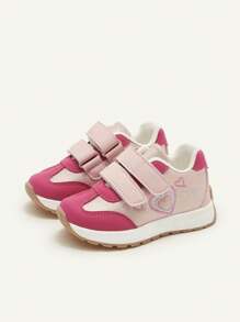 Cozy Pixies 1 Pair Of Girls Fun Cute, Light And Comfortable Fashion Pink Sequined Love Embroidered Children's Sneakers - Rose Gold - View 7