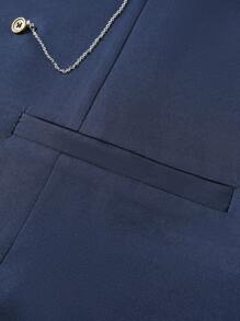 Manfinity Bizformal 男士纯色双排扣V领休闲背心，复古风