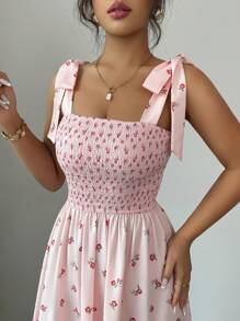 Rafferiza Damen elegantes Blume Muster Urlaubskleid, Sommer