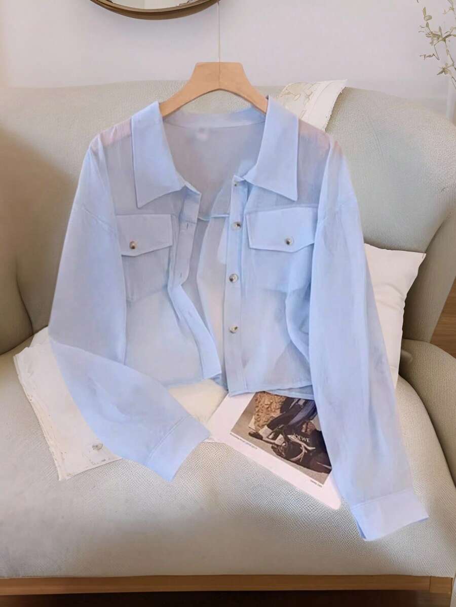 INAWLY Chaqueta ligera y casual de manga larga con botones, para primavera/verano