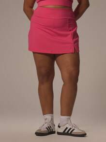 MUSERA Spódnica mini z wysokim stanem w dużym rozmiarze Aktywna siłownia Swobodna Sport Podstawy ćwiczeń Siłownia Fitness Jesień Zima Jesień