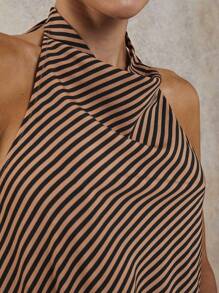 COSMINA Conjunto de 2 piezas de mujer de elegante estilo resort con rayas y escote de tirantes, para primavera/verano