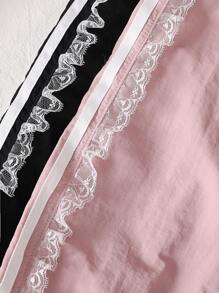 2pcs/Set Young Girl Fashionable Striped Ruffle Hem Casual Long Pants - Multicolor - View 6