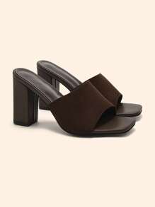 CUCCOO BASICS Sandalias de tacón alto estilo mule minimalistas y versátiles de CUCCOO