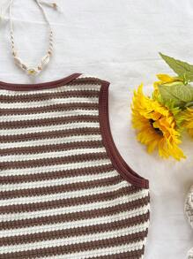 Soleia 2 件套女士红白针织纹理露背短款上衣，前部蝴蝶结和松紧腰短裤，假日装 - 彩色 - 查看 6