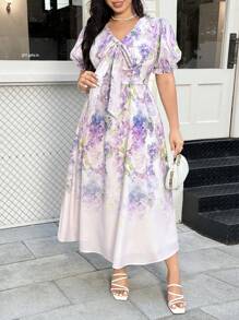 Modelyn Plus Size Short Sleeve Summer Dress, Fashion - Multicolor - View 3