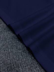 Manfinity Homme Áo thun polo tay ngắn in khẩu hiệu mùa hè cỡ lớn dành cho nam, phù hợp mặc đi làm và mặc hàng ngày, áo thun polo chơi golf họa tiết khối màu - Màu xanh hải quân - Xem 3