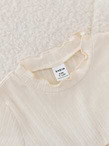 SHEIN 女童网眼覆盖长袖公主裙，时尚幼儿女婴春秋季外套 - 杏色 - 查看 5