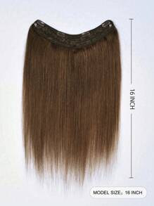 一片式 V 形夹式接发，后 V 形，100% 真人头发，蜜棕色直发，适合女性，易于造型、轻盈、透气、隐形，适合所有发质和日常佩戴 S4 - S4 - 查看 2