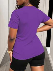 BamGleam 女士常规 T 恤套装休闲、舒适、圆领、短袖、时尚街头服饰图案印花服装