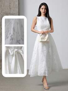 Heiryn Váy không tay cạp chun màu trơn cho nữ, mùa hè - trắng - Xem 1