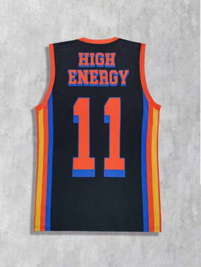 Prep Men's Basketball Street Number Print Casual Sleeveless Vest