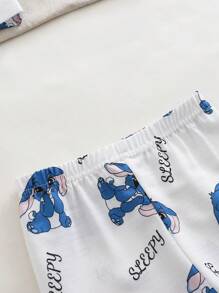 2 Stücke Pyjama-Set für Kleinkinder, Jungen, niedlicher Cartoon-Maus-Kaninchen Muster, weiße Basis, kurzärmelige Strickjacke und Hose, bequemes Pyjama-Set für den Schulanfang, Sommer-Outfits, Back Tp, Schulkleidung, Schulbedarf, Schultaschen, Sommer-Pyjama-Set für Jungen, Nachtwäsche für Kleinkinder, Jungen, Pyjama-Set für Jungen