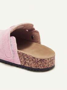 Cozy Pixies 轻便时尚百搭粉色小熊图案可爱休闲百搭一脚蹬平底女婴家居拖鞋，春夏季 - 粉色 - 查看 7