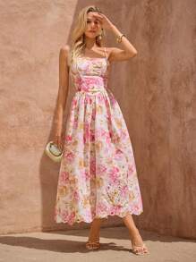 Lavishia Damen Sommer Urlaubs Blumen Muster Hohlstickerei Trägerkleid Sommer Urlaubs Blumen Muster Y2K Kleidung Damen Y2K Rückkehr zur Schule Kleidung Land Outfits Damen Old Money Stil Damen Ausgehoutfit Flughafen Outfit für Damen Kleid für Damen Strand Outfits für Frau Strandkleid Strandurlaub Outfits Strandutensilien Party Kleid Pride Seestern Pailletten Kleid Urlaubsoutfits Flughafen Sommer Flitterwochen Frauenkleid für Damen Boho - Verschiedenfarbig - Übersicht 3
