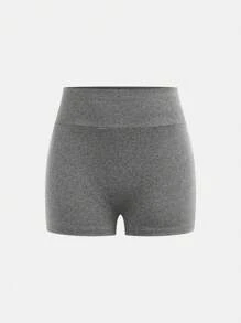 Girlism 4件套青少年女孩休闲春夏针织纯色高腰运动/瑜伽短裤、骑行短裤、休闲运动短裤 - 彩色 - 查看 5