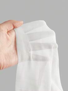 Aloruh 女士圆领灯笼袖修身百褶连衣裙 - 白色 - 查看 5