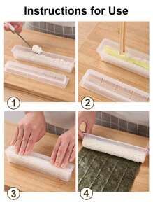 1pc Clear Sushi Mold, Transparent PP Small Roll Mold For Sushi - Clear - View 7