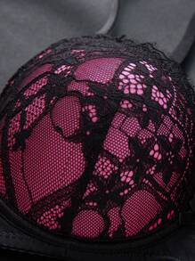 1pc Sexy Lace Minimalist Push Up Small Bust Support Underwire Bra