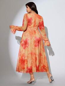 Modelyn 大码优雅花卉印花连衣裙