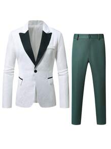 Manfinity Bizformal Conjunto de traje de negocios y commuter para hombres (chaqueta + pantalones)