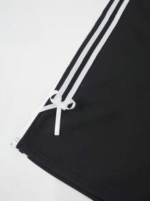 少女休闲街头服饰 Y2K 时尚滑板可爱蝴蝶结短裤 - 黑色 - 查看 3