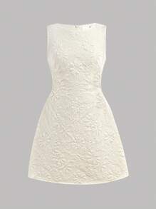 SHEIN Girlism Vestido tejido de cuello redondo, cintura fruncida y silueta línea A para niñas preadolescentes, apto para diversas ocasiones como regreso a clases, salidas familiares al aire libre en primavera, fiestas, música, vacaciones, citas y talla grande