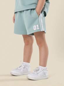 SUMWON Future Icon Boxy Crop Top And Shorts Co-Ord Set Girls Athletic Two Piece Outfit Sporty Summer Kids Wear - Green - View 4