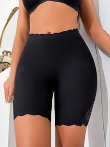 SHEIN Chiloți lungi fără cusături pentru femei din dantelă patchwork