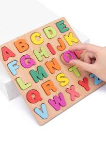 MINKOJA 三合一木制幼儿拼图 - 字母、数字和形状拼图板 | 适合 3 岁以上儿童的益智学习玩具，木制拼图玩具，儿童木制玩具，益智益智游戏 - 彩色 - 查看 9