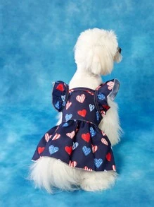 PETSIN 1 chiếc váy thời trang dễ thương cho chó mèo mèo màu xanh phổ thông in hình ngôi sao - Nhiều màu - Xem 6