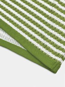 INAWLY Women's Long Sleeve Striped Mini Graduation Dress, Fashionable For Summer Fall Cloth For Women - Green - View 5