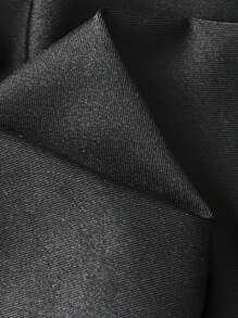 Sweetra 女式黑色方领蕾丝拼布针织修身不对称下摆荷叶边蕾丝花边中长连衣裙 - 黑色 - 查看 8