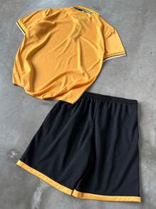 Manfinity Homme Men's Summer Casual Colorblock Polo Shirt And Shorts Set Men 2 Pieces Shorts Set Men 2 Pieces Outfit Men Shorts Set Men Summer Outfit Men Casual Set - Multicolor - View 2