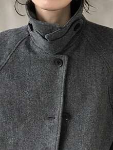 FRIFUL 女士常规纯色夹克，秋季女式外套 - 深灰色 - 查看 5