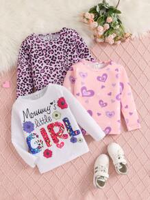 Elladie kids Áo thun cổ tròn dài tay thường ngày đa năng cho bé gái, mùa xuân/hè - Nhiều màu - Xem 1