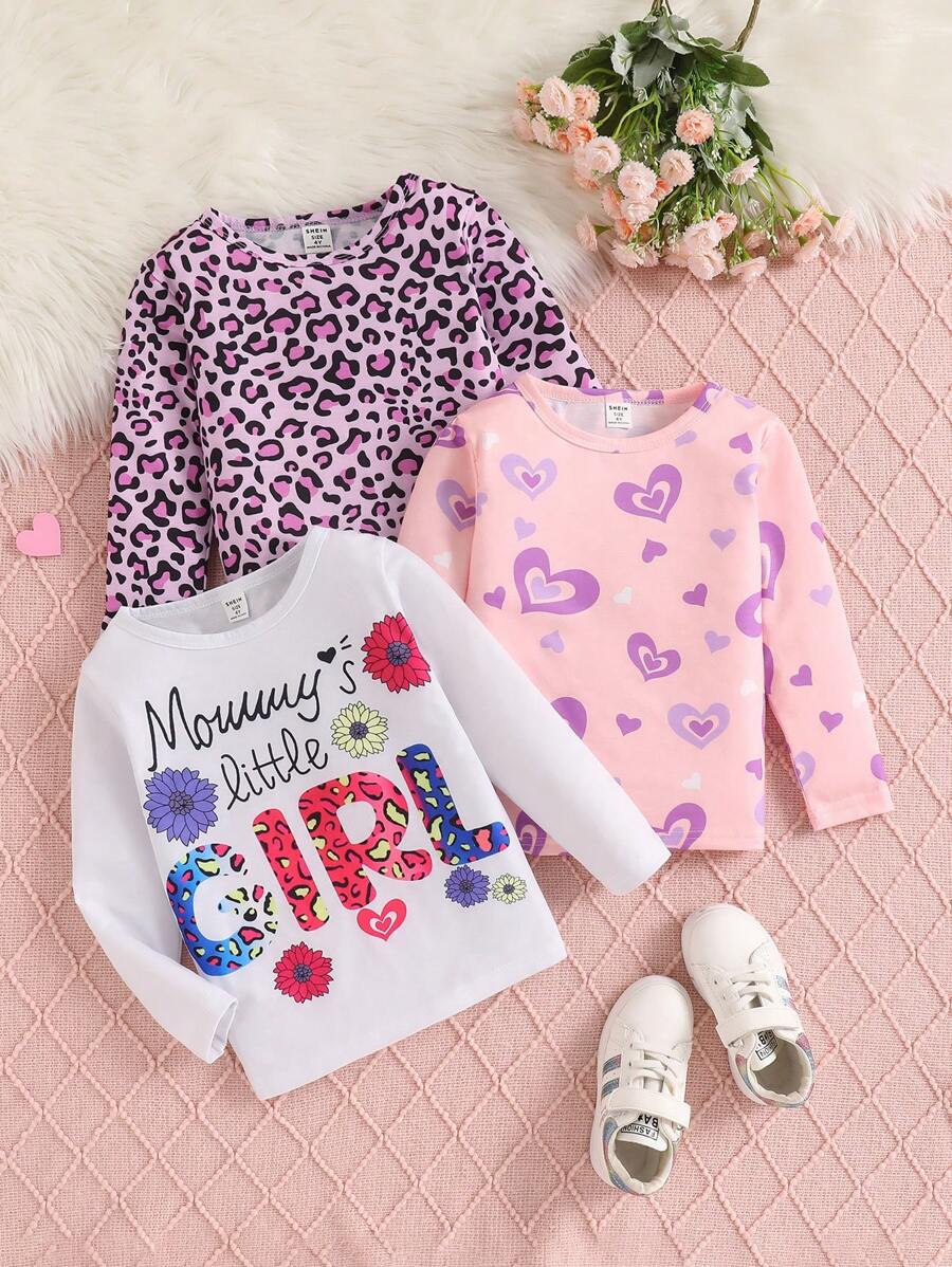 Elladie kids Áo thun cổ tròn dài tay thường ngày đa năng cho bé gái, mùa xuân/hè - Nhiều màu - Xem 1