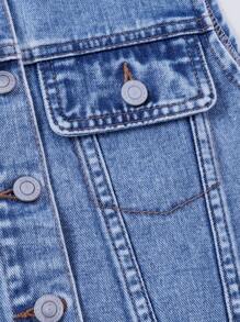 Mädchen Y2K Streetwear Stil Lässige vielseitige Denim Weste und Mini-Rock 2-teiliges Set, angenehm weiches Material, perfekt für tägliche Unternehmungen, Neuerscheinungen Frühling/Sommer 2025 - Mittele Waschung - Übersicht 6