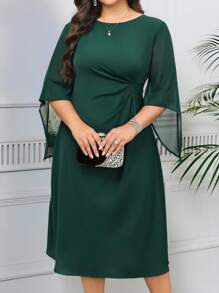 SHEIN PETITE CURVE Christmas - - Green - View 10
