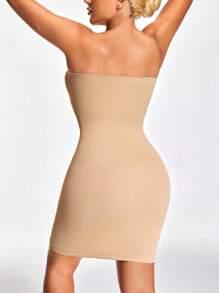 SHEIN Shape Women's Simple Solid Color Seamless Strapless Shaping Dress