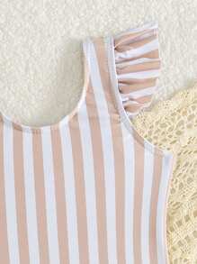 Baby Girls Swimsuit Cute Striped One-Piece Swimwear, Suitable For Summer Swimming And Fashion Leisure - Multicolor - View 5