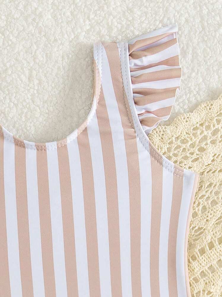 ベビー服 女の子 水着 かわいいボーダーワンピース水着、夏の水泳やファッションレジャーに適しています - マルチカラー - 見る 5