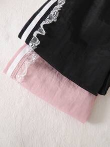 2pcs/Set Young Girl Fashionable Striped Ruffle Hem Casual Long Pants - Multicolor - View 4