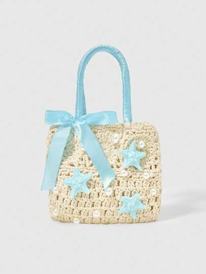 Fairycore Vacation Casual Cute Starfish Studded Decor Fashion Handbag