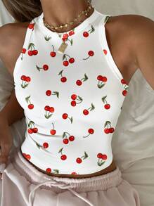 SHEIN EZwear 休闲简约圆领修身女士吊带背心，适合夏季 - 彩色 - 查看 6