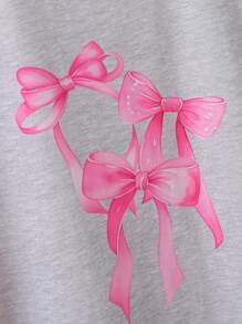 4pcs/Pack Tween Girls Minimalist Butterfly Print Round Neck Short Sleeve Long Nightgown Loungewear, Black And Pink Clothes For Girls 10,Children's Girls' Pajamas,Back To School - Multicolor - View 5