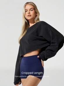 GLOWMODE Glow For It Soft Comfy Cropped Sweatshirt Yoga Pilates Studio Gym Daily Active Casual Wear