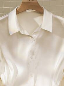 GlowEve Women's Front Button Long Sleeve Metal Decor Casual Shirt